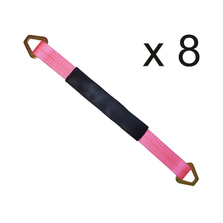 Tie 4 Safe 2" x 48" Axle Straps w/ Sleeve & D Rings, WLL: 3, 333 lbs., PK8 RT41A-48M18-PK-C-8